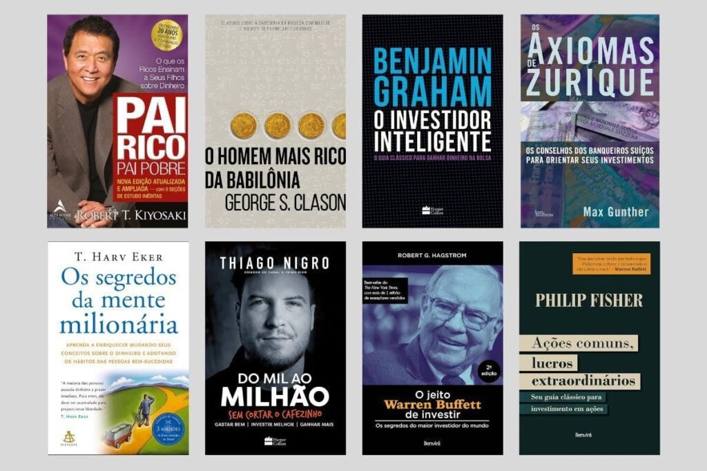 Você já percebeu que na escola ninguém ensinou como investir? Ninguém ensinou como multiplicar dinheiro… Ninguém ensinou como construir riqueza. Mas existe um caminho. Os maiores investidores do mundo começaram com livros. Warren Buffett passa horas lendo todos os dias. Milionários constroem sua base financeira estudando. Os livros de investimento e educação financeira não são apenas páginas… Eles são atalhos para evitar erros, prejuízos e anos de sofrimento financeiro. Enquanto muitos gastam com coisas que perdem valor, poucos investem em conhecimento que gera riqueza para sempre. Se você quer mudar sua vida financeira, comece pelo básico: Aprenda Invista Construa patrimônio A decisão que pode transformar seu futuro começa com uma simples escolha: Qual será o próximo livro que você vai ler? Foi através de livros que milhares de pessoas mudaram completamente sua mentalidade sobre dinheiro, investimentos e liberdade financeira.